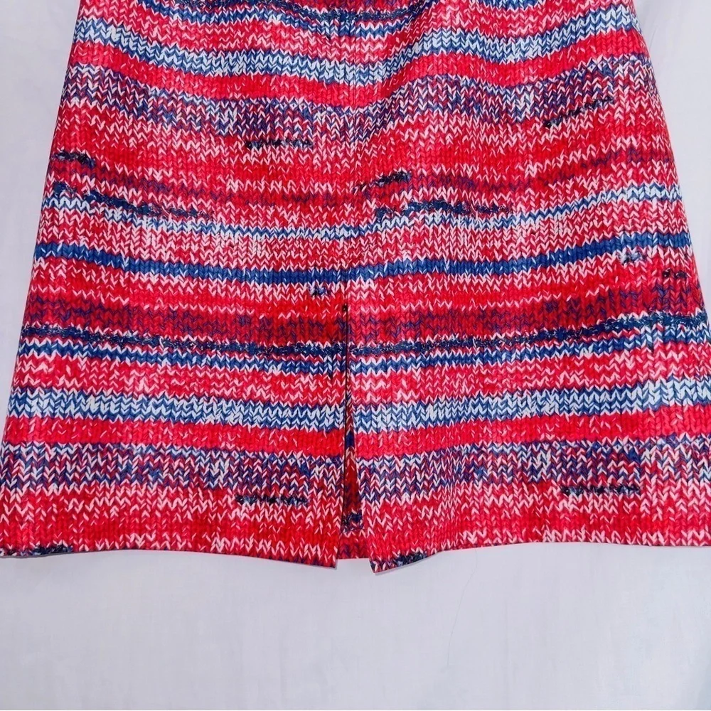 Tory Burch Brilliant Mouline A-line Knee Length Silk Skirt size 10